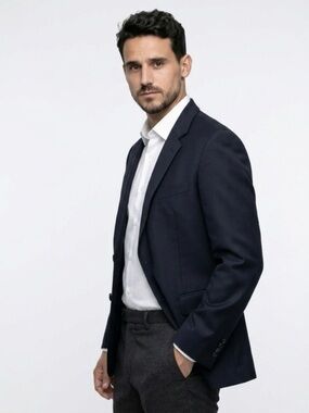 Boss Men's Navy Single-Breasted Blazer